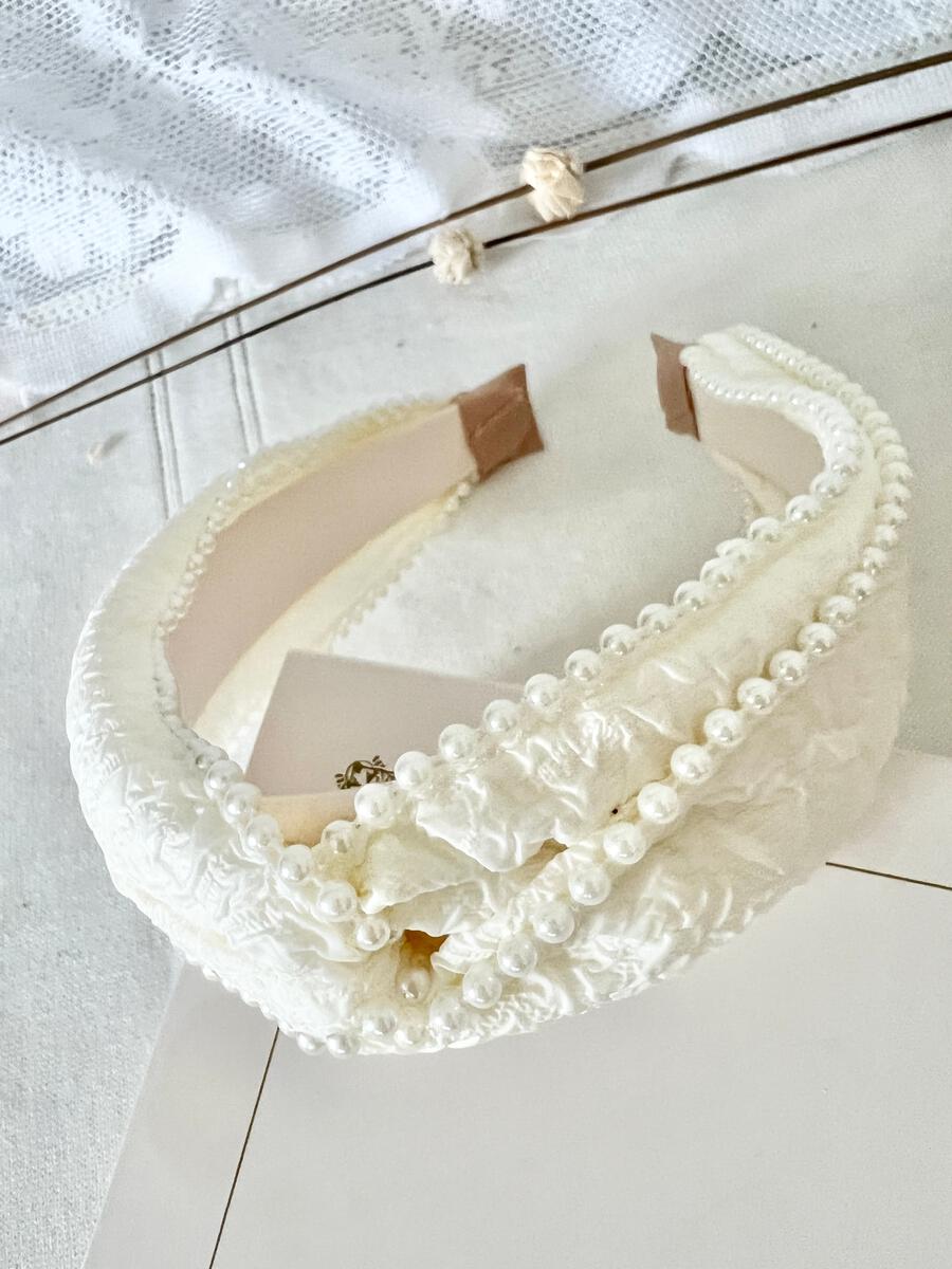 Ivory Pearl Trimmed Headband